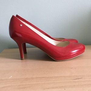 Etienne Aigner Red Patent Leather Pumps